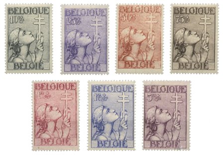 Belgien 1933 - OBP 377-83 - Ubrugt