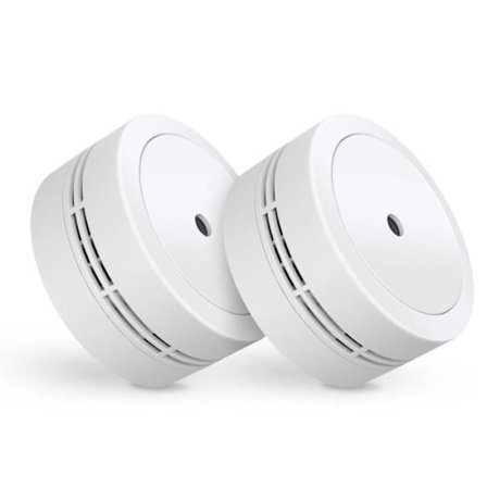ELRO FS7810 kompakt rökdetektor - 10 års batteri - Europeisk standard EN14604 - 2 st Vit