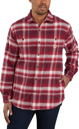 Carhartt Men's Hamilton Fleece Lined Shirt Men long-sleeved shirts Red XXL