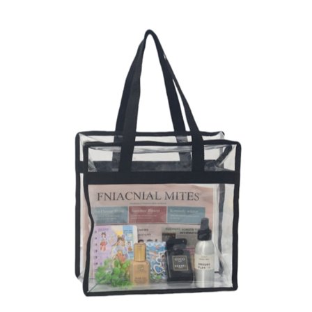 Transparent PVC toilettaske og makeuptaske (sort) - 30.5 x 30.5 x 15 cm vandtæt rejseorganisator