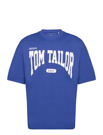 Over D Pr T-shirts Short-sleeved Blå Tom Tailor*Betinget Tilbud