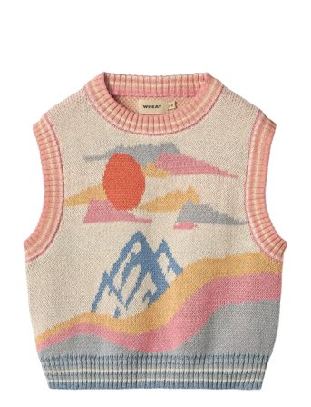 Jacquard Vest Maria Cream Wheat