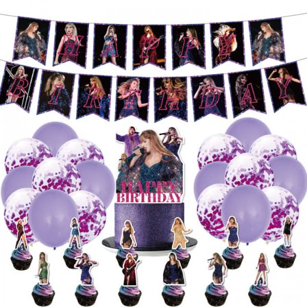 Taylor Singer Kakepynt, Cupcake Toppers for Swift Bursdagsfestutstyr 25 stk kort