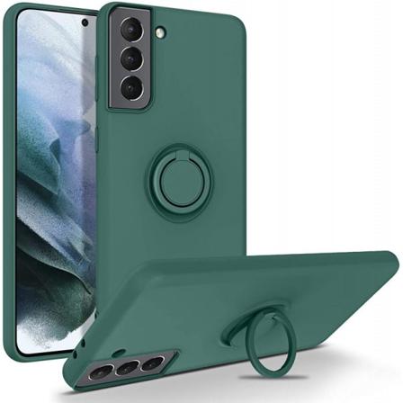Samsung S21 Stöttåligt Skal Med Ringhållare Camshield Grön