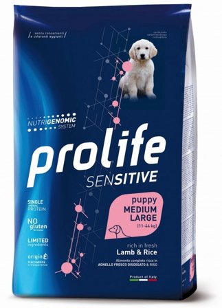 Prolife Dog Sensitive Lamb & Rice Cibo Secco Per Cani Cuccioli