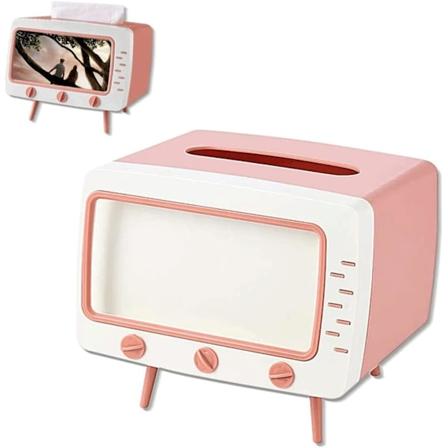 1 stk. Vævsæskeholder Retro TV Vævsæske Cover Sød og Praktisk Mobiltelefonholder Tamponholder til Badeværelse, Køkken