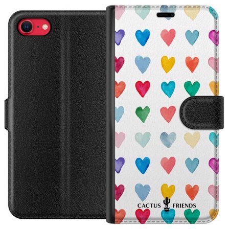 Yhteensopiva Lompakkokotelo Apple Apple iPhone 7 Cactus and Friends - Watercolor Love Grid
