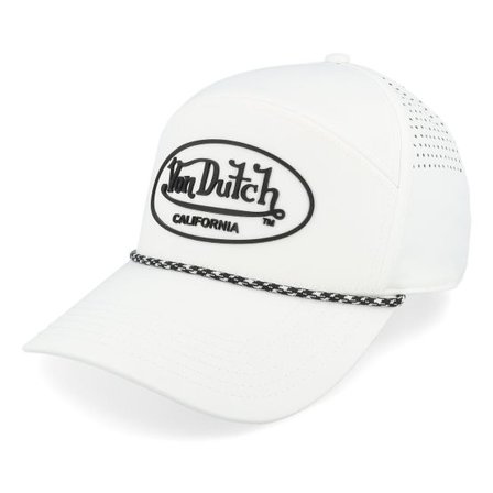 Von Dutch - Vit adjustable Keps - Oval Patch 6 Panels White Adjustable @ Hatstore