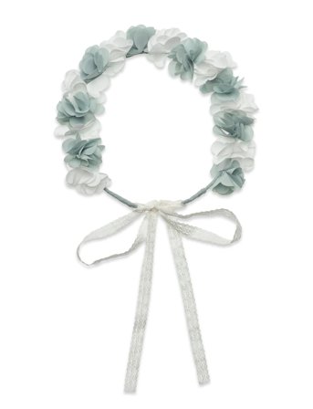 Headband With Embossed Flowers Green Mango