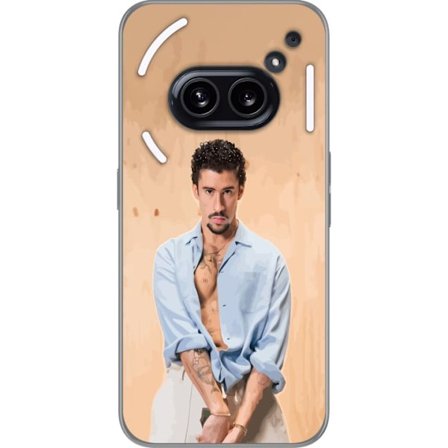 Yhteensopiva Puhelinkuori Nothing Phone (2a) Plus Bad Bunny Super Bowl-inspiroima grafiikka, jossa NFL-trofe ja San Franciscon silta urheilusuunnittel