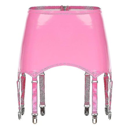 Dames Patentlæder Strømper med Metalspænder Suspenderbælte Clubwear Sceneoptræden Rave