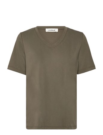 Soaked in Luxury Slcolumbine Loose Fit V-Neck Ss - Khaki green - XL