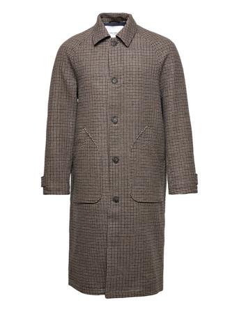 Michael Houndstooth Wool Coat Outerwear Coats Winter Coats Brun Les Deux