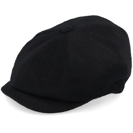 MJM Hats - Black - flatcap - Cap - Picasso 52 Wool Mix Black Flat Cap - Hatstore