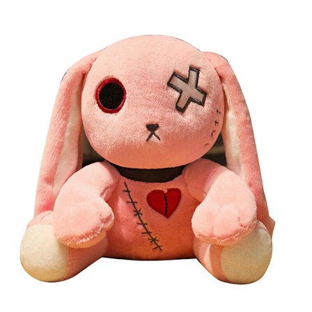 Skræmmende Goth Kanin, Plys Gal Kanin, Spøgelsesagtig Gotisk Kanin Plysdyr Sød Rædsel Frygtindgydende Kanindukke, 23cm