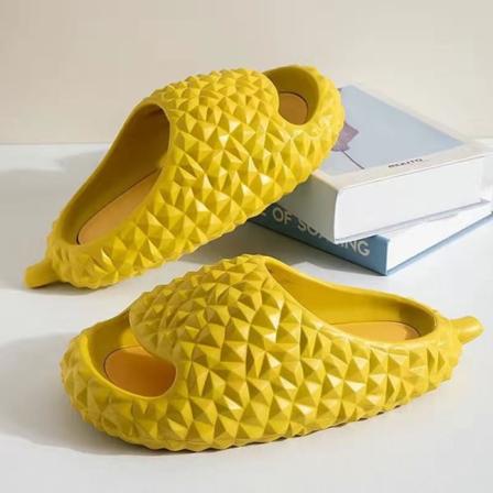 Mode Durian Tofflor För Kvinnor Eva Plattform Soft Comfort House Tofflor Män Rutschkanor Kvinna Trendiga Street Beach Sandaler yellow 44-45