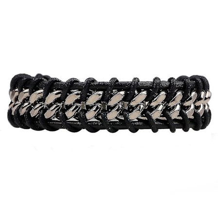 Flettet armbånd i skinn med enkel design