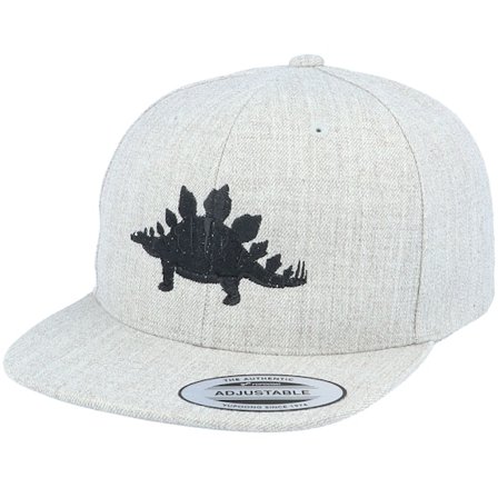 Kiddo Cap - Grijs snapback Cap - Kids Stegosaurus Heather Grey Snapback @ Hatstore