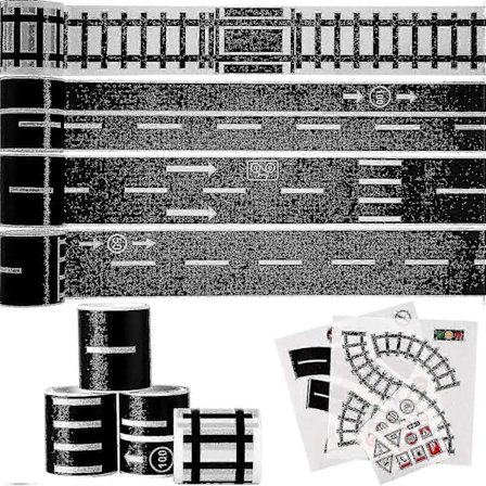 8 Delar DIY Tåg Järnvägar Väg Tejp DIY Trafikskylt Tågspår Modell Trafik Washi Tejp Väg Klistermärkesrullar