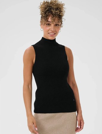Cream Crdela Knit Sleeveless Turtleneck - Black - L