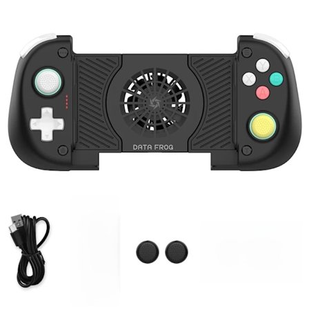 Musta DATA FROG X3 langaton ohjain Android-peleille, yhteensopiva Samsung Galaxy PUBG Mobile COD Mobile FIFA Mobile NBA 2K Mobile Minecraftin kanssa