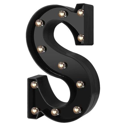 Nydesignede LED-bokstavlys 26 alfabet svart dekorative Marquee-lamper for bryllupsfest S