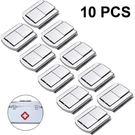 10 kpl salpalukko matkalaukkuun, metalliseen puulaatikkoon korurasiaan