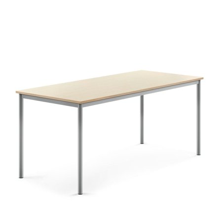 Desk BORÅS, 1800x800x760 mm, birch laminate, alu grey