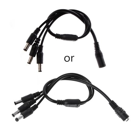 1 hunn til 2/3/4/5 hannplugg 5,5x2,1 mm port 12V for DC strømadapter splitter C