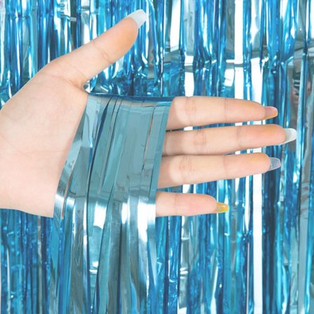 Regn Silke Gardin Arrangement Kvaster LYS BLÅ