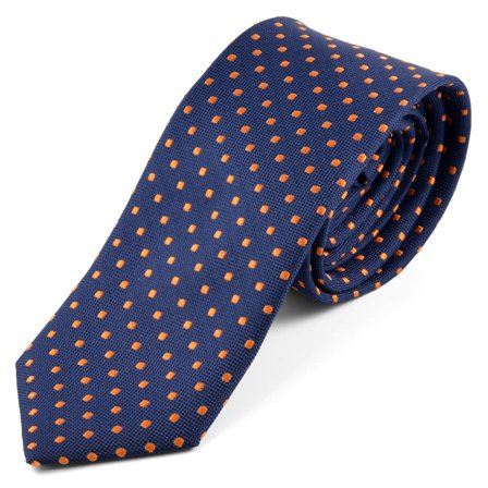 Blue Orange-Dotted Tie for Men - Patterned Ties