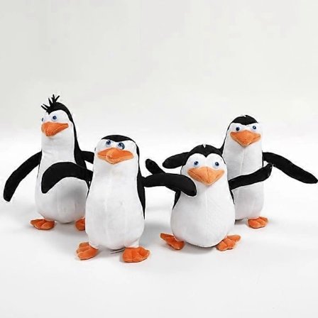 4-Pack Madagascar Plush Toys Madagascar Penguins Skipper Kowalski Rico Private Plush Soft Stuffed Animals Toys Dolls for Kids Gifts