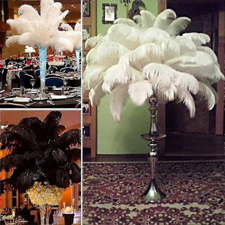 10 stk. Strudsefjer Centerpieces Bryllup Fest Bord Dekorationer - WELLNGS