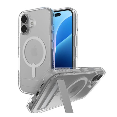 Zagg Mobilskal till iPhone 16 Magsafe Kickstand Crystal