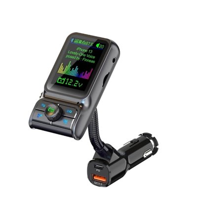 Bil 1.8 Färgskärm Bluetooth 5.3 FM-sändare Hifi Diskant Bas Spelare Eq Ljud Musikspelare TF/Usb E Aux Bil