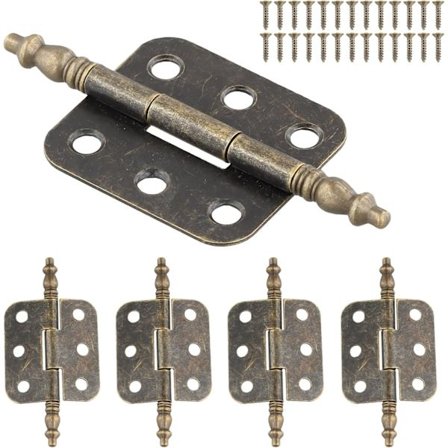 4 stk. Skabsdørshængsler, Hængsler, Antikke metalhængsler, Flade hængsler, Små hængsler, Møbelhængsler, Velegnede til møbler, beslag, skabe, dør
