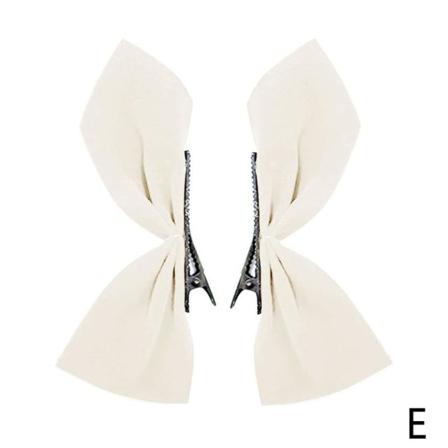 2st Vit Svart Hår Band Rosett Clips Vintage Bowknot Side Hai