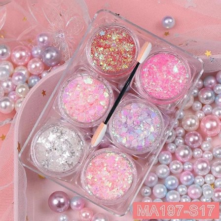 Glittergelset för barn - 6 färger för ansikte, hår och kropp - Perfekt för Halloween &