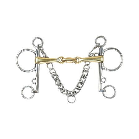 Shires Brass Lozenge Häst Pelham Stångbett 4.5in Mässing