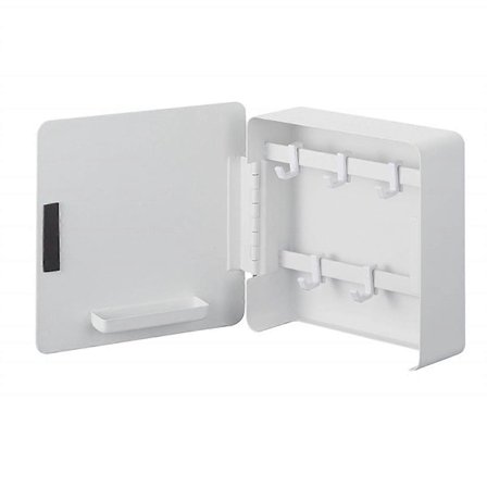 Vegghengt Nøkkelholder til Veranda Magnetisk Nøkkelholder Nøkkelboks Nøkkelringholder Organizer Hvit