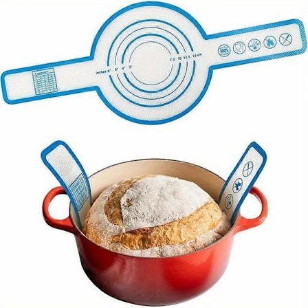 Silikonbakmatta för holländsk ugn, brödlyftare i silikon med långa handtag, återanvändbara baktillbehör för surdegsbröd