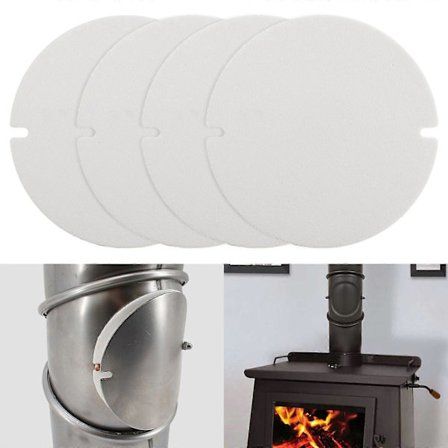 Uunin savupiippujen luukun tiiviste 2/4x Keramiikkakuituinen litteä tiiviste, kestää lämpöä jopa 1200 °C:seen, paperia käytetään