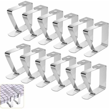 Rustfrie stål dukklips, 12 stk dukklips, justerbare utendørs dukklips, hageduk klips