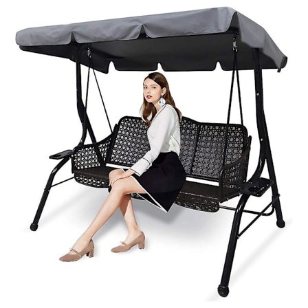 Hengekøyesving Hage Sving Deksel For Hengekøye Vanntett Deksel For Hage Sving, UV Beskyttelse (grå, 195 125 15 Cm)