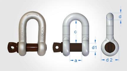 Gunnebo A083435 Sjakkel rett, skruebolt, FZ M38/13,5T, Verksted & bil