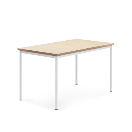 Tisch SONITUS, 1400x800x760 mm, Linoleum beige, weiß