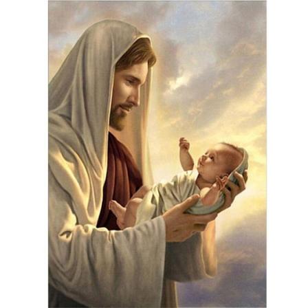 Diamond Painting Fyrkantiga Pärlor 50x70 Cm 5d Diy Jesus Religio Multifärg