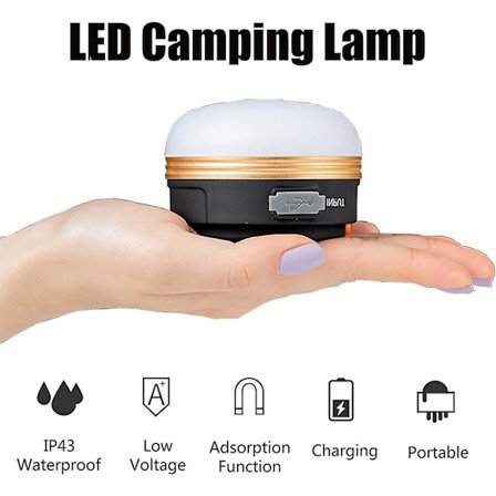 Leirintälyhty Ladattava Telttalyhty Akku, Vedenkestävä