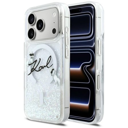 Karl Lagerfeld Liquid Glitter Karl Script Logo MagSafe Case for iPhone 17 Pro - Kirkas