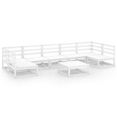 Vidaxl Loungegrupp 8 Delar Massiv Furu Vit